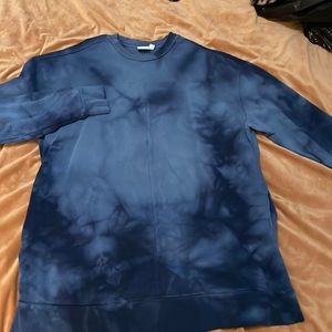 Blue tie dye sweatshirt/dress oversized UK18 with pockets!